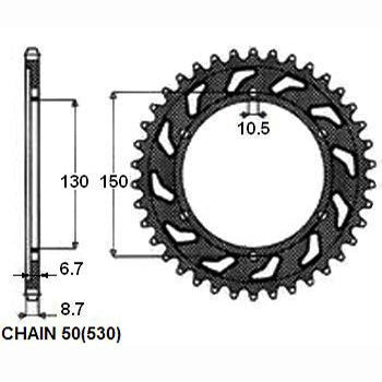 YAMAHA YZF R THUNDERCAT 600 1996>2004 CORONA PASSO 530 CODICE 1-5601