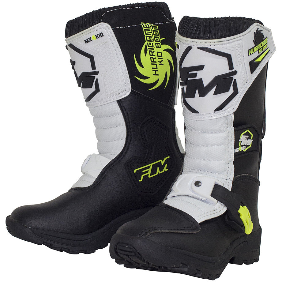 Stivali Bambino Moto Cross Enduro FM Racing HURRICANE Nero