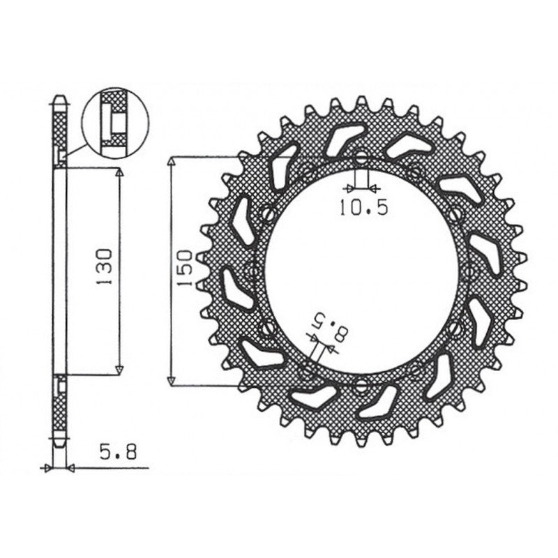 HONDA XL RM/LM 600 1985>1990 CORONA PASSO 520 CODICE 1-3612