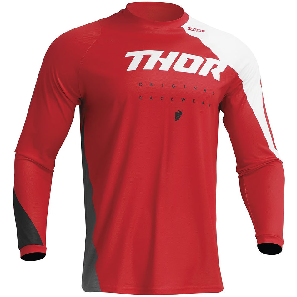 Maglia Cross Motocross THOR Sector Edge Rosso / Bianco
