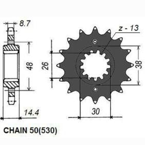 YAMAHA YZF R THUNDERCAT 600 PIGNONE 1996>2004 PASSO 530 CODICE 511