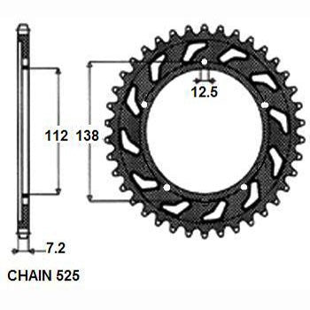 HONDA CMX REBEL 1000 2021>2024 CORONA PASSO 525 CODICE 1-4483