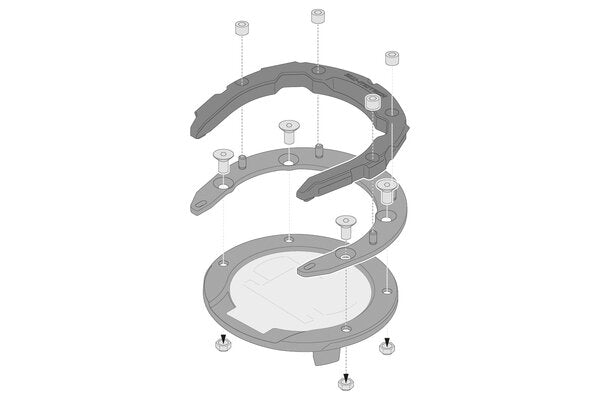 Anello serbatoio PRO Sw-Motech. Modelli BMW. Per serbatoio senza viti. TRT.00.787.12700/B