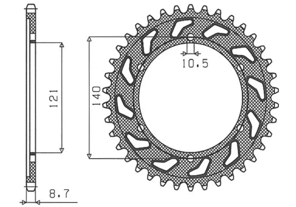 YAMAHA FZ 750 1985>1997 CORONA PASSO 530 CODICE 1-5544